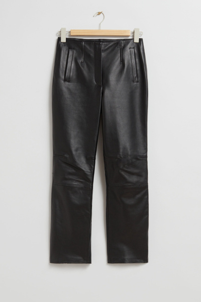 Cropped Leather Trousers