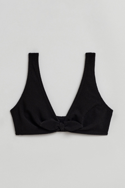 Crepe Knot Tie Bikini Top