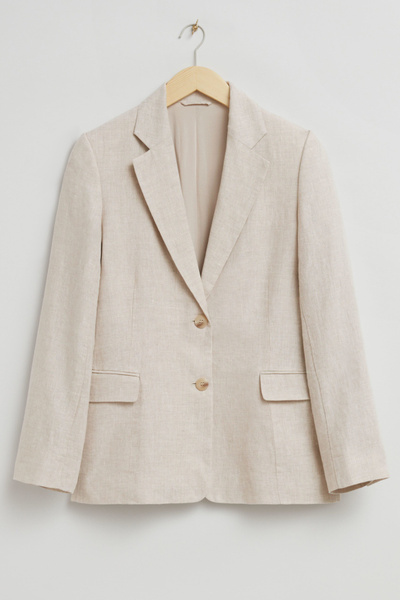 Single-Breasted Linen Blazer