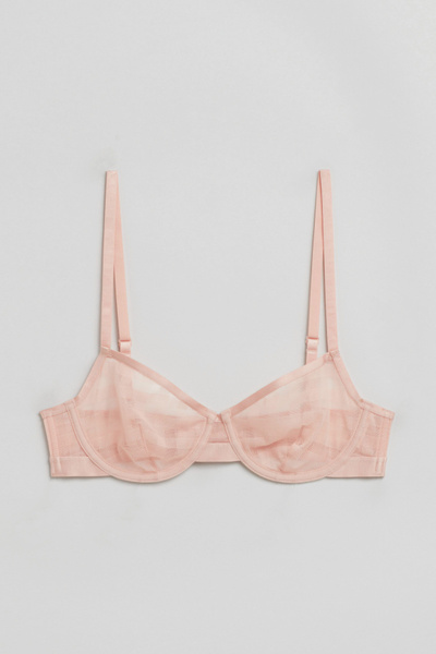 Sheer Checkered Underwire Bra