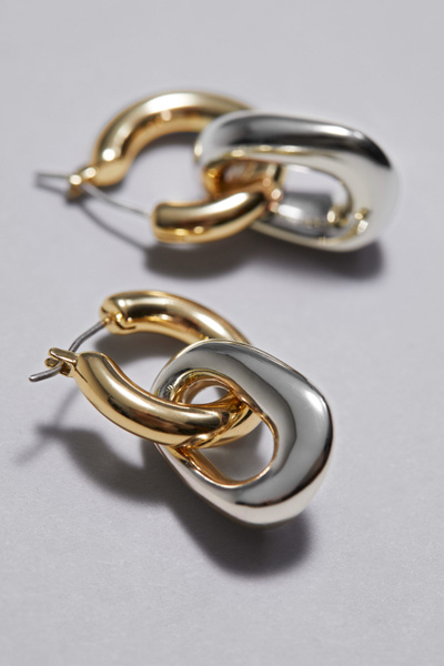 Double Hoop Pendant Earrings