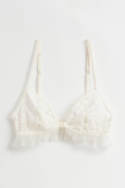 Pleated Frill Trimmed Soft Bra