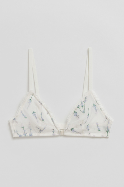 Flower Embroidered Soft Bra