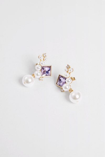 Small Gemstone Pearl Earrings