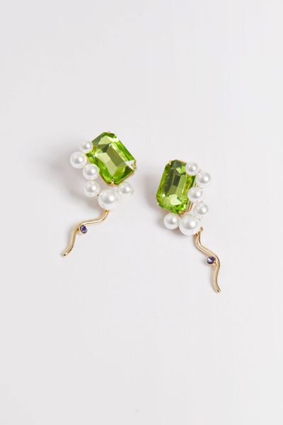 Delicate Gemstone Pearl Earrings