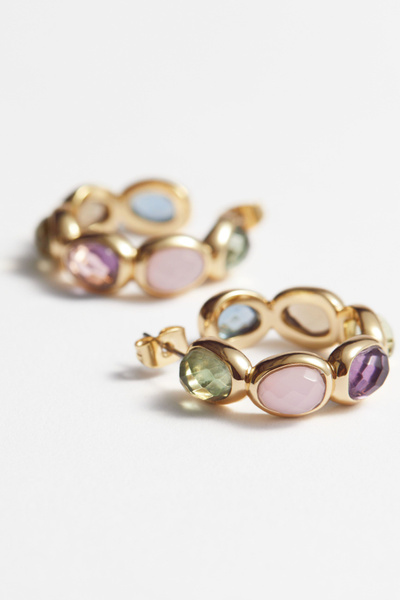 Vibrant Crystal Hoops