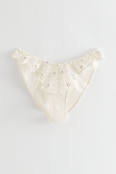 Floral High Leg Lace Brief