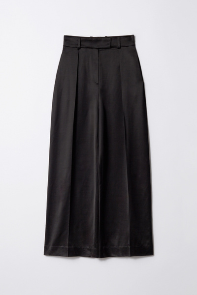 Shiny Wool-Blend Trousers