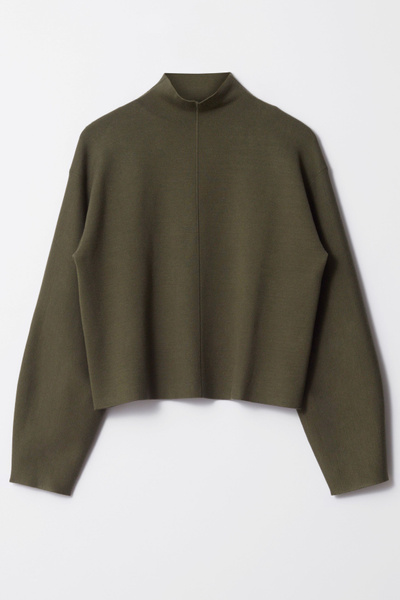 Mock-Neck Double-Knit Jumper