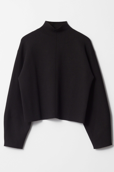 Mock-Neck Double-Knit Jumper