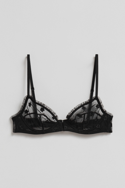 Frilled Sheer Underwire Bra