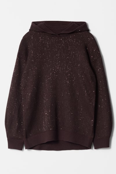 Metallic Knitted Hoodie