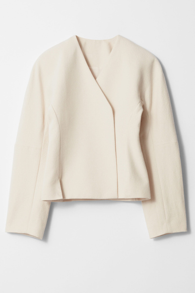 Funnel-Sleeve Wrap-Front Blazer