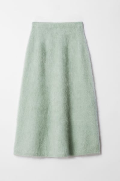 Brushed-Knit A-Line Maxi Skirt