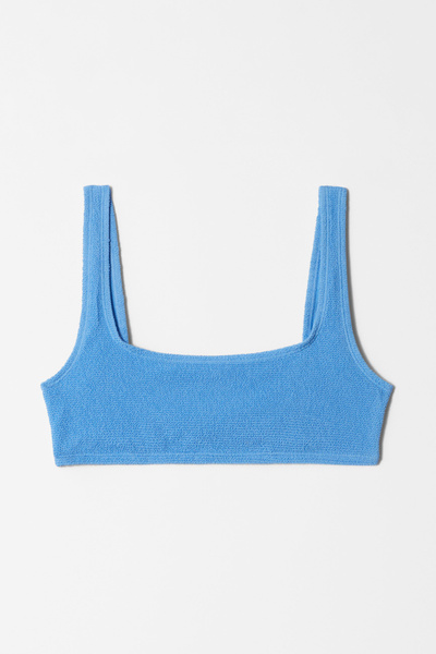 Textured Square-Neck Bikini Top