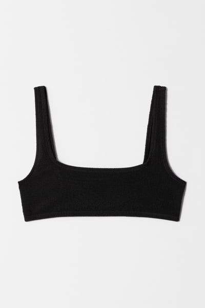 Textured Square-Neck Bikini Top