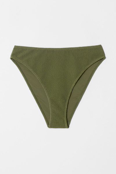 Textured High-Waist Bikini Briefs