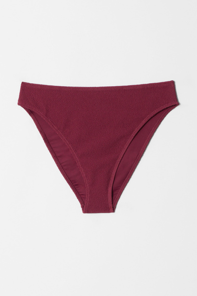 Textured High-Waist Bikini Briefs