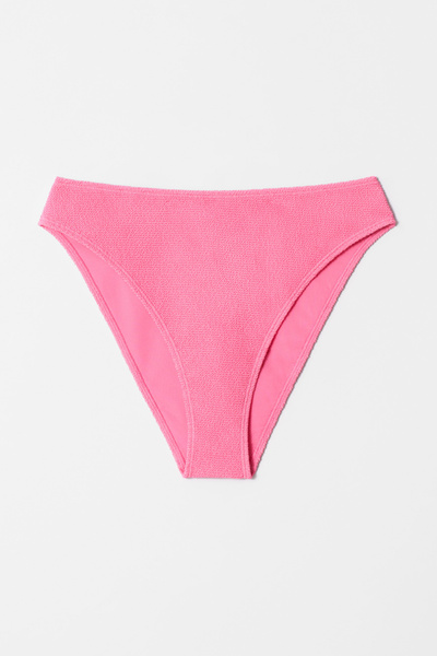 Textured High-Waist Bikini Briefs