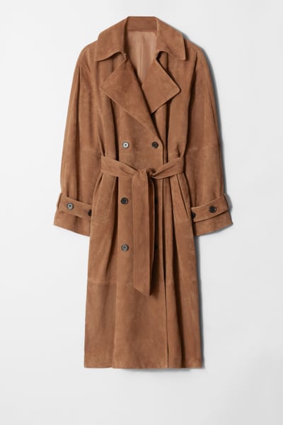 Maxi Suede Trench Coat
