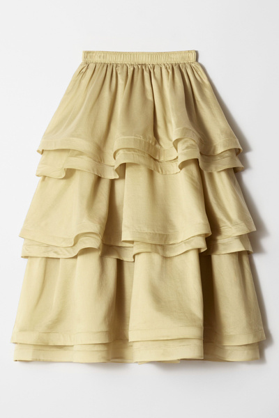 Flounced Midi Skirt