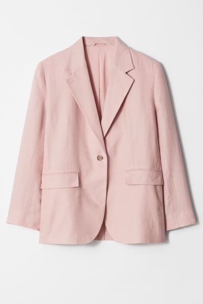 Single-Breasted Linen Blazer