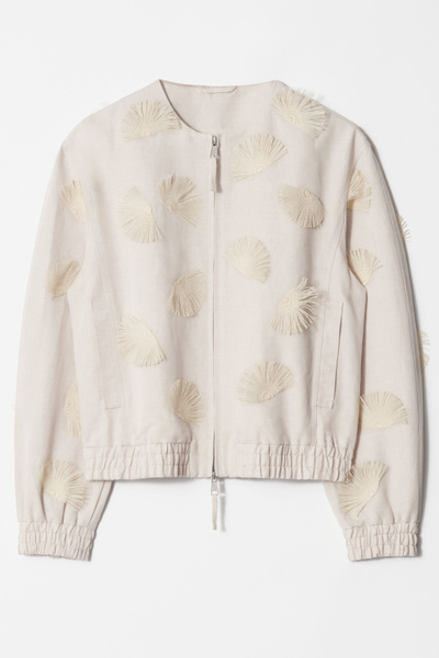 Linen-Blend Embroidered Jacket