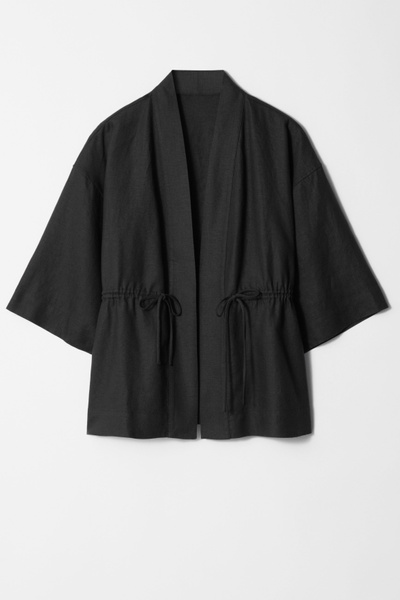 Drawstring Linen Blazer