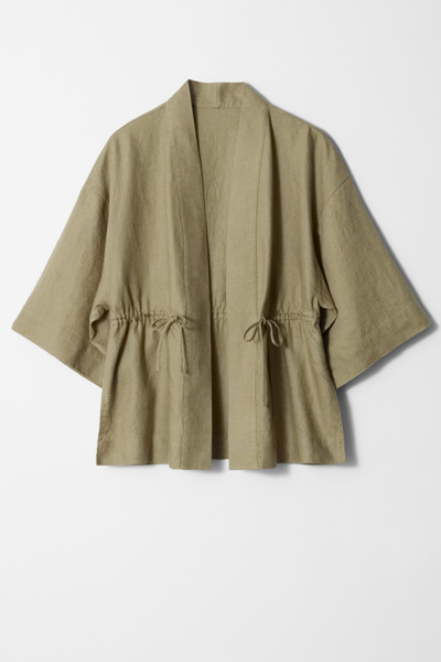Drawstring Linen Blazer