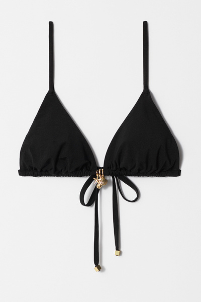 Charm-Detailed Triangle Bikini Top