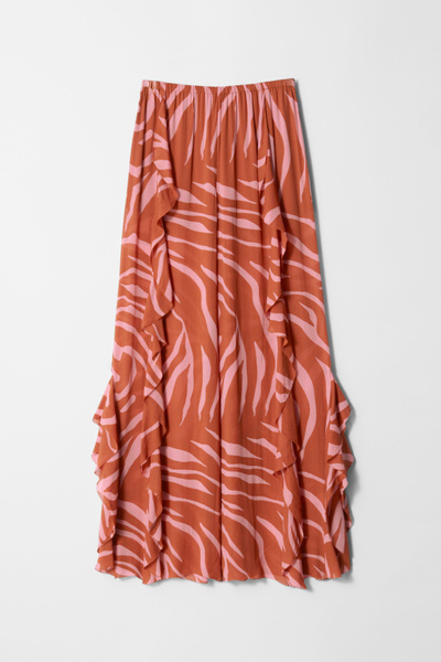 Frilled Wide-Leg Trousers