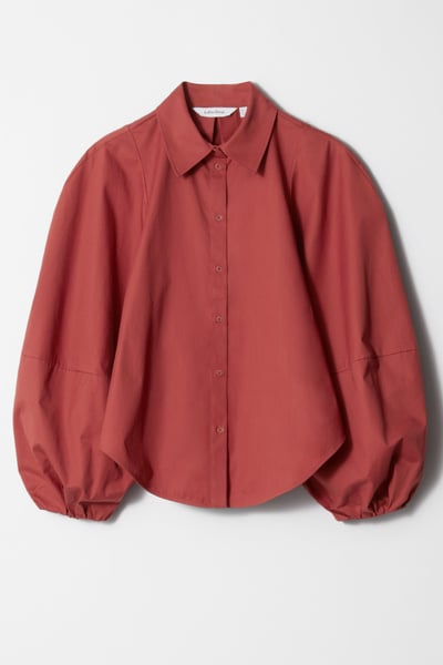 Voluminous Balloon-Sleeve Blouse