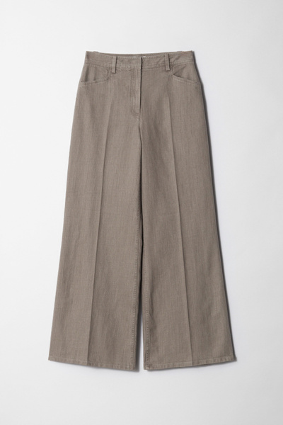 Wide-Leg Press-Crease Trousers