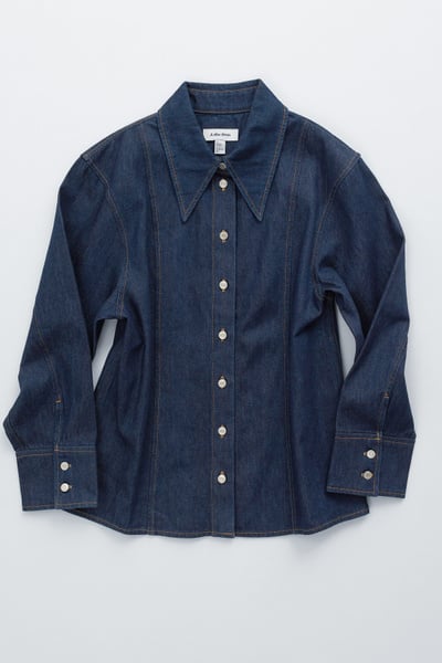 Topstitched Denim Shirt