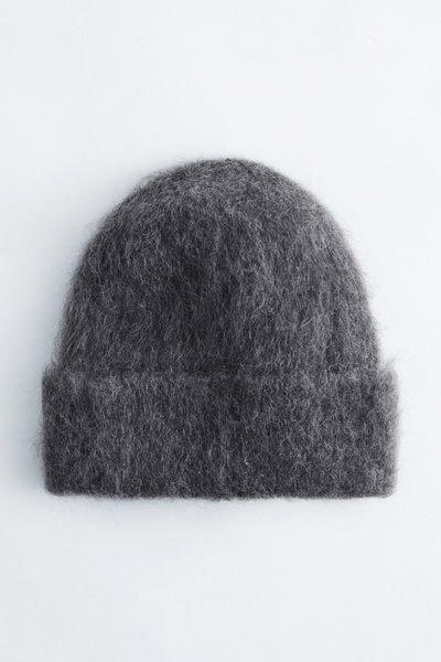 Mohair-Blend Brushed Beanie