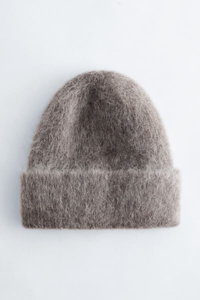 Mohair-Blend Brushed Beanie