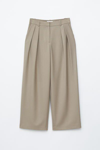 Wool-Blend Tailored Trousers