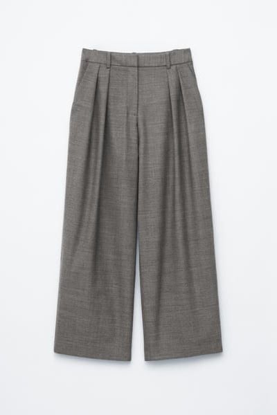 Wool-Blend Tailored Trousers