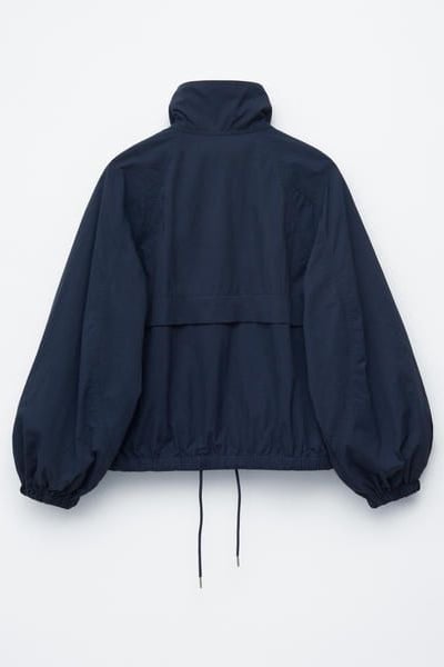 Stand-Collar Drawstring Jacket
