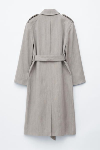 Wool Tie-Belt Trench Coat