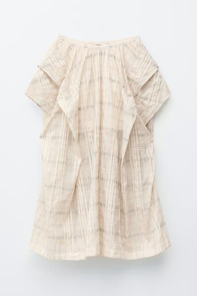 Gathered Cotton Midi Skirt