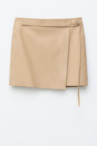 Leather Wrap Mini Skirt