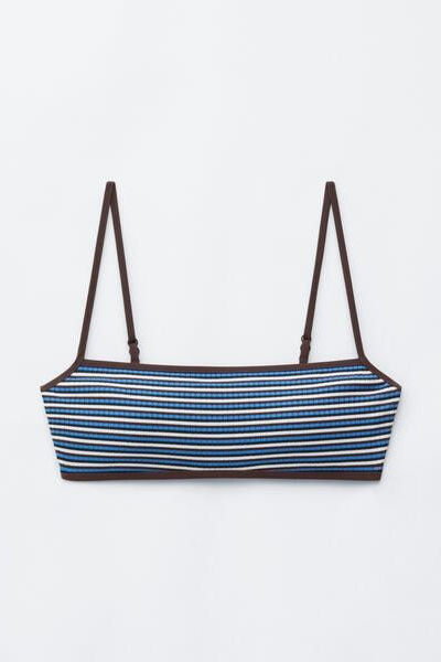 Ribbed Bandeau Bikini Top
