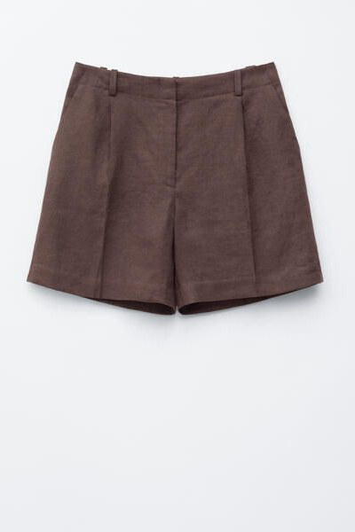 Pleated Linen Shorts
