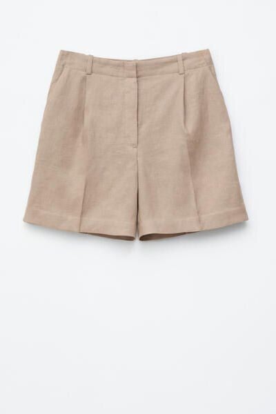 Pleated Linen Shorts