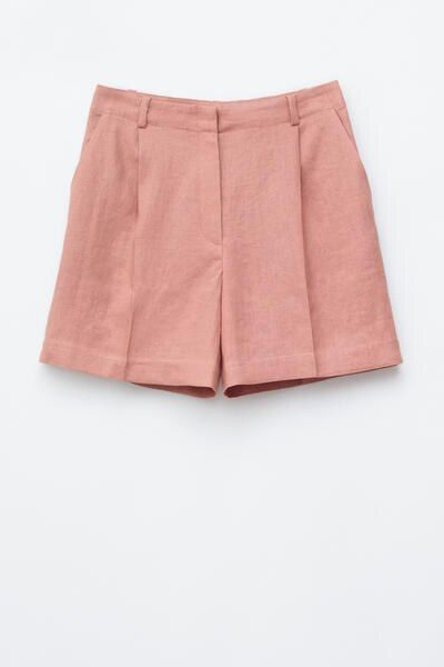 Pleated Linen Shorts