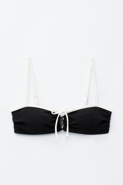 Tie-Front Bandeau Bikini Top