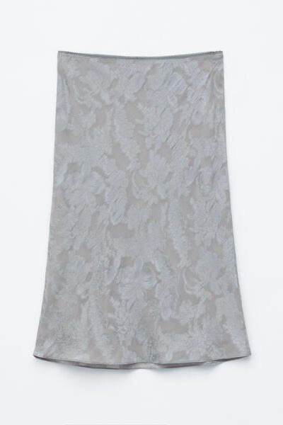 Viscose-Silk fJacquard Midi Skirt