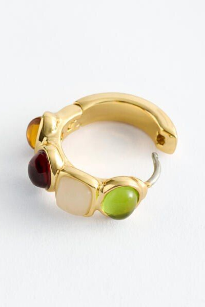 Gemstone Hoop Earrings