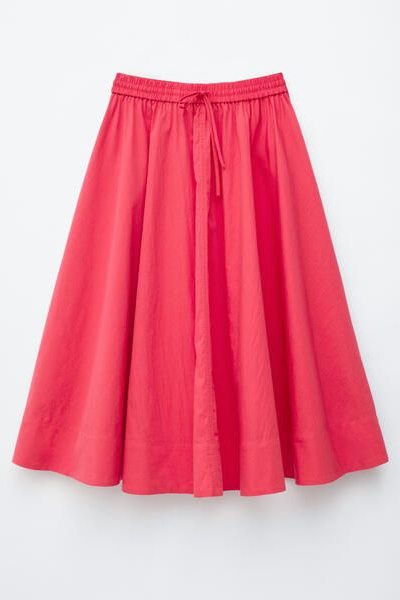 Gathered A-line Maxi Skirt